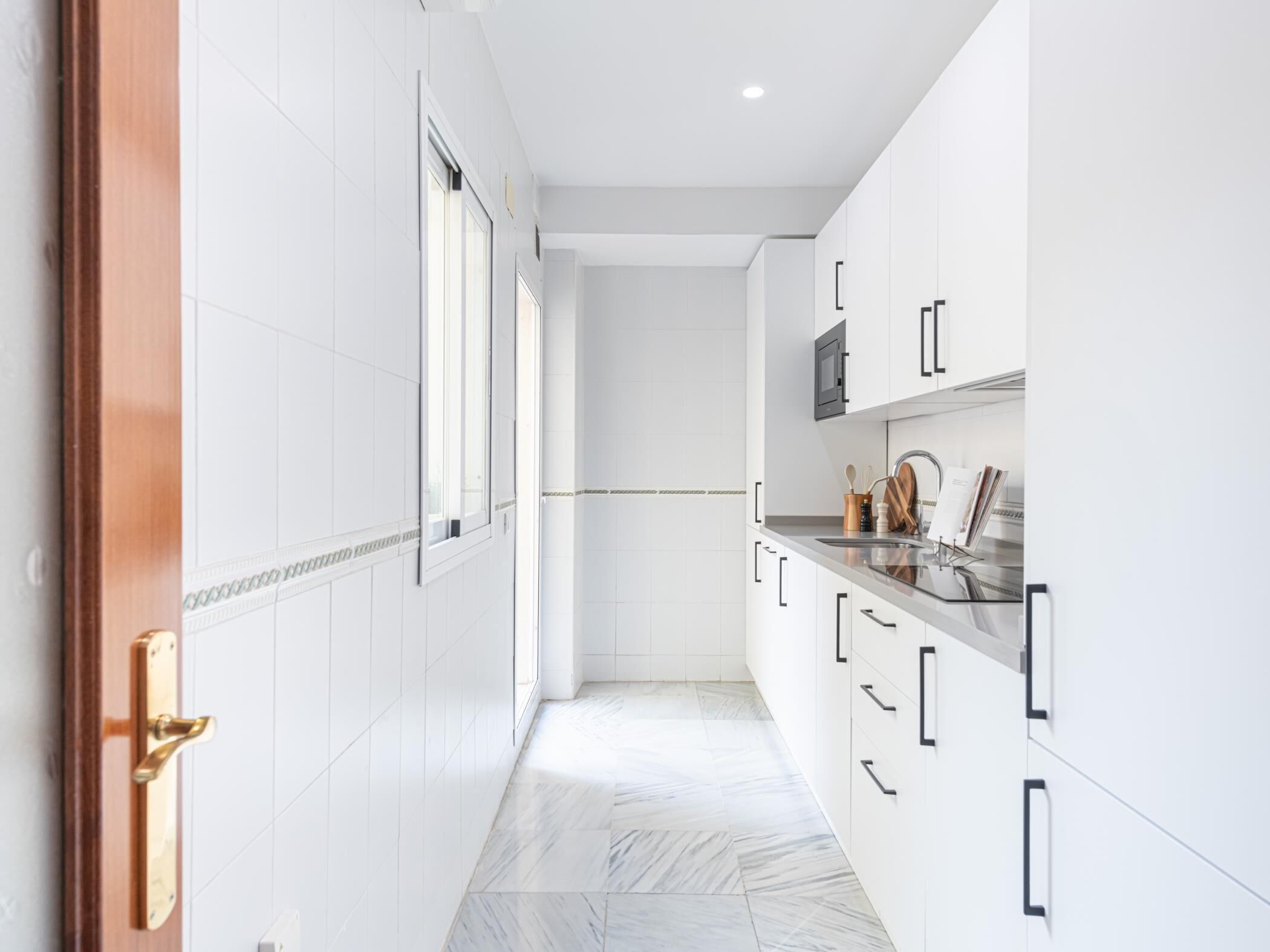 Fridge, microwave, coffee/tea maker, toaster