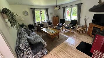 Tv, eldstad, tv-spel och dvd-spelare