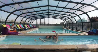 2 bedroom gite with heated covered pool