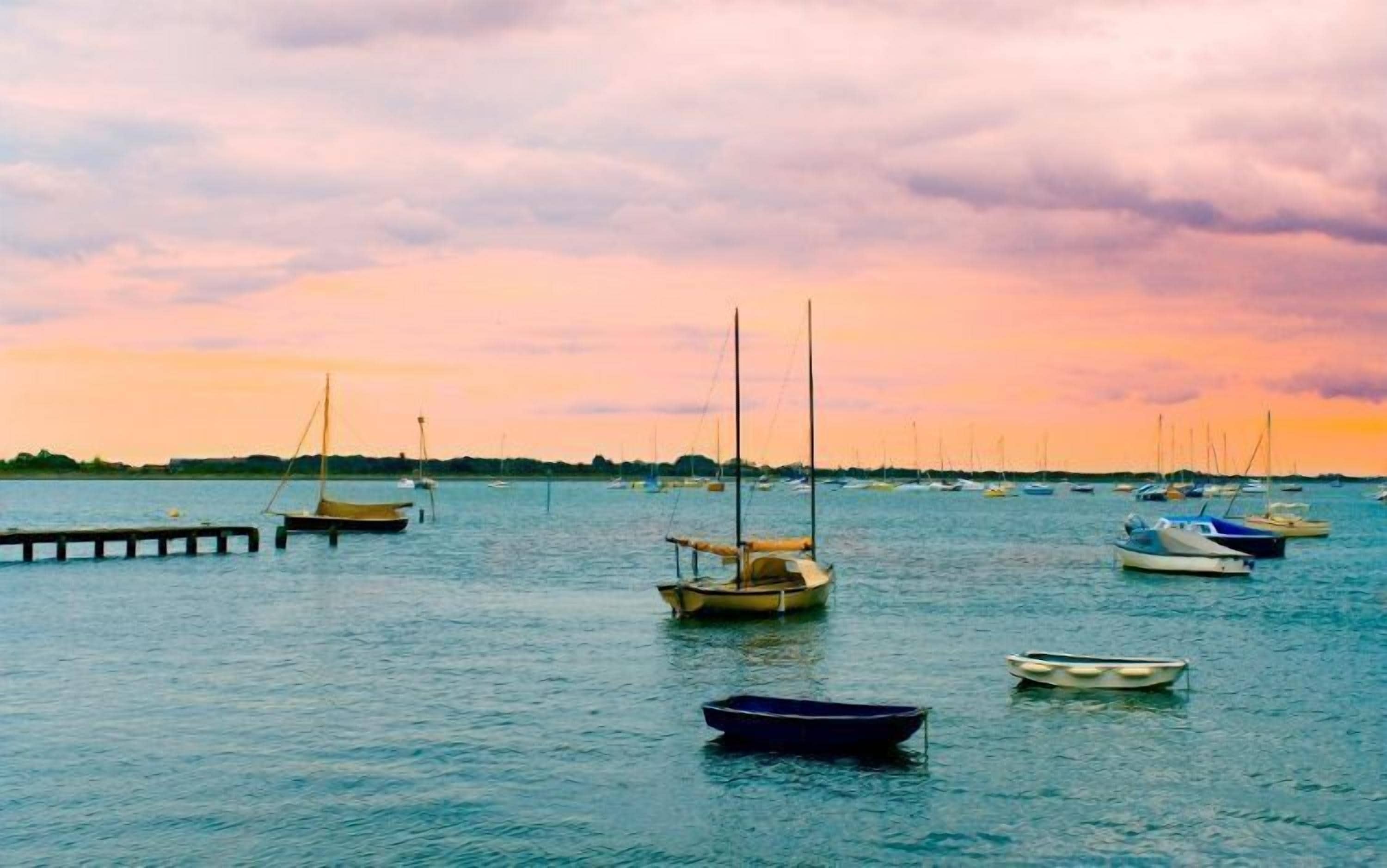 Un port tranquille où plusieurs bateaux sont amarrés.