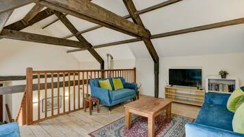 Télévision, cheminée, lecteur de DVD