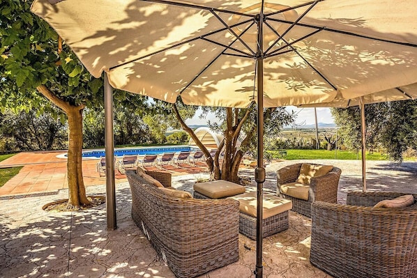 Terrace/patio - Country Chateau for 22 persons - close to Sitges! (Castellet i la Gornal)