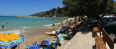 ビーチの近く、ビーチタオル