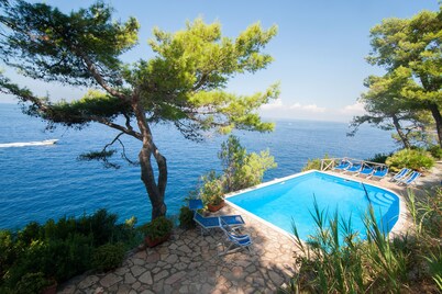 Villa with sea water swimming pool and direct access to the sea
