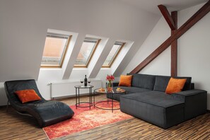 Luxury Apartment, 3 Bedrooms | Living area | Flat-screen TV, DVD player