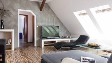 Luxury Apartment, 3 Bedrooms | Living area | Flat-screen TV