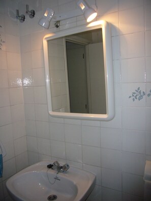 Baignoire, serviettes fournies, papier de toilette