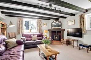 TV, fireplace - Cascade Cottage, Exford (Exford)