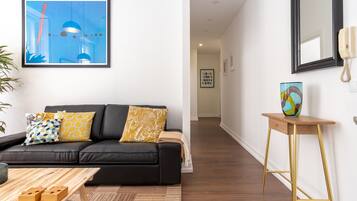 Televisión, reproductor de DVD, libros