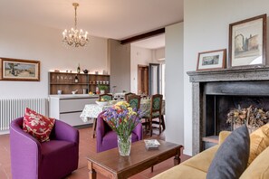 TV, fireplace, DVD player