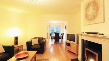 TV, fireplace, DVD player