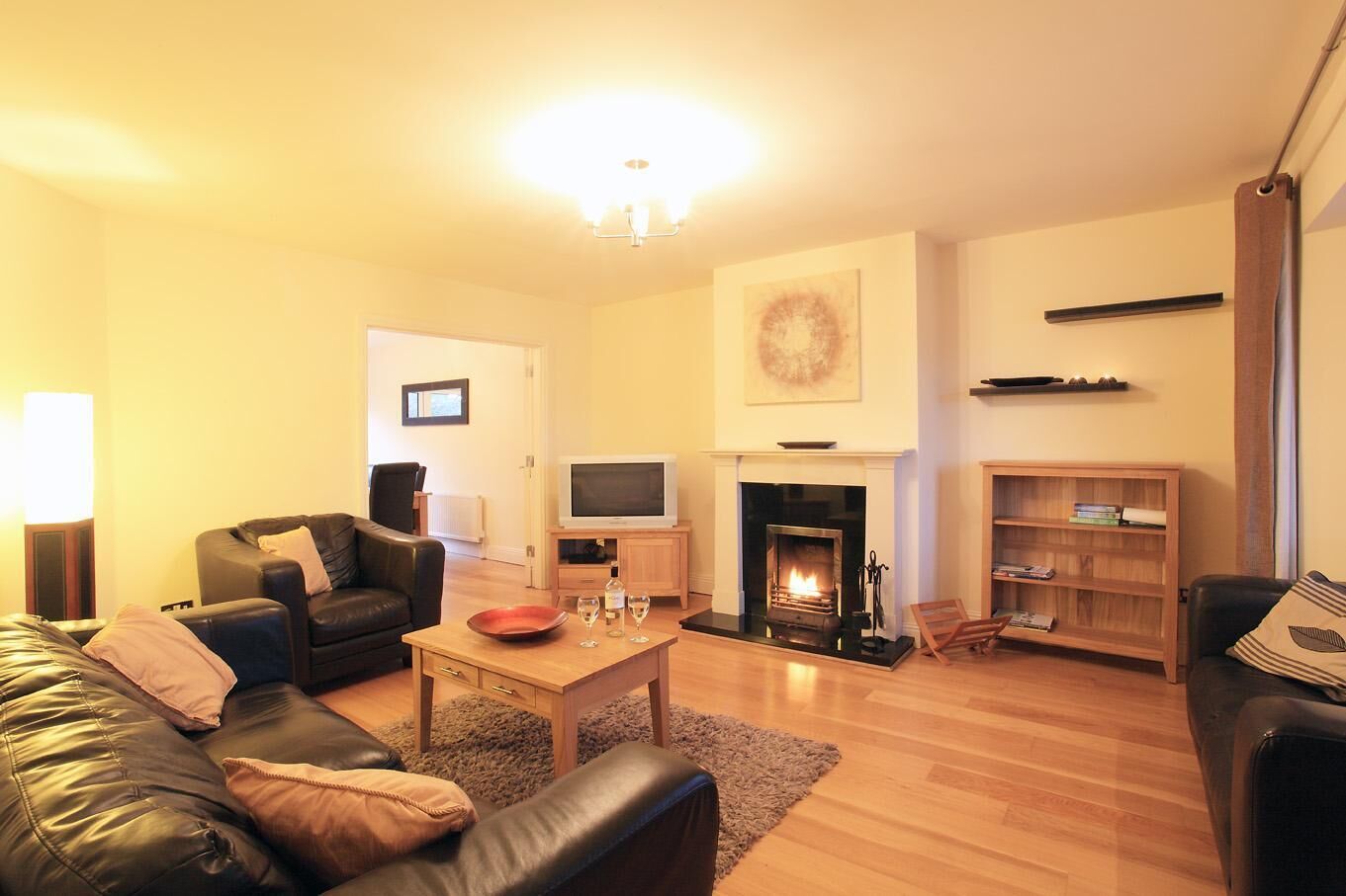 TV, fireplace, DVD player