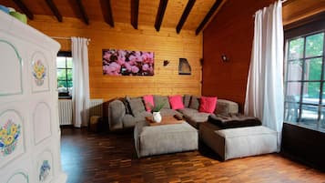 Televisión y chimenea