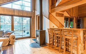 Télévision, cheminée, lecteur de DVD