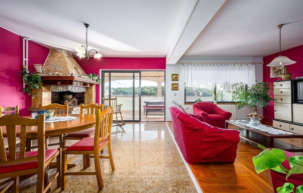 TV, fireplace, DVD player