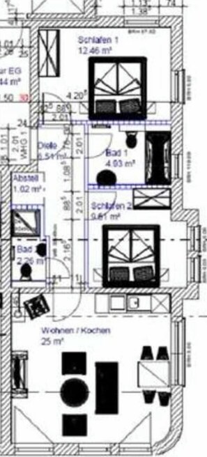 Floor plan - Villa Lara Whg. 1, STRANDNAH, SÜDTERRASSE, FAHRSTUHL - Villa Lara, STRANDNAH, (Heringsdorf)