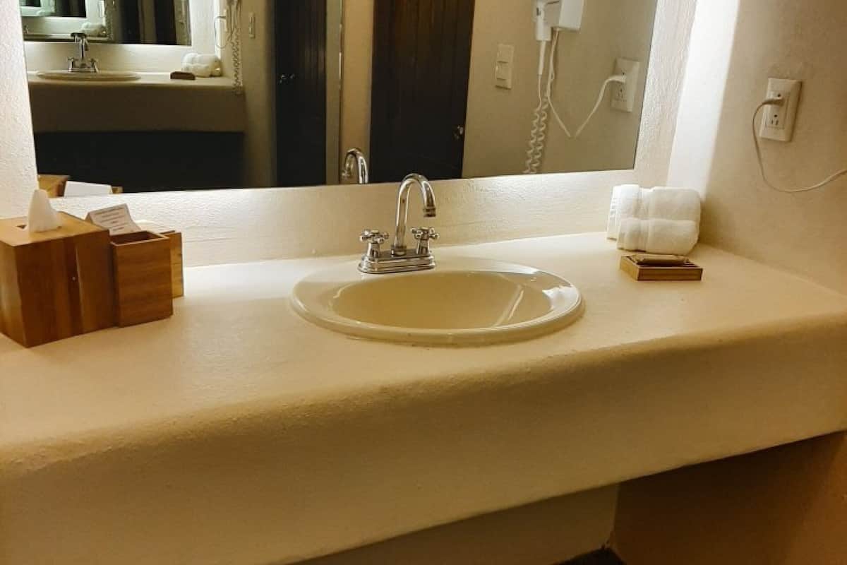 free toiletries, hair dryer, towels