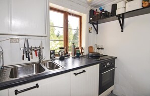 Réfrigérateur, surface de cuisson, vaisselle et ustensiles