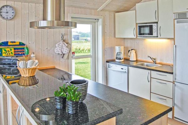 Fridge, stovetop, dishwasher, coffee/tea maker