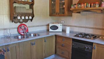 Frigorifero, piano cottura, lavastoviglie, macchina per tè/caffè