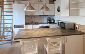 Kühlschrank, Mikrowelle, Herdplatte, Geschirrspüler