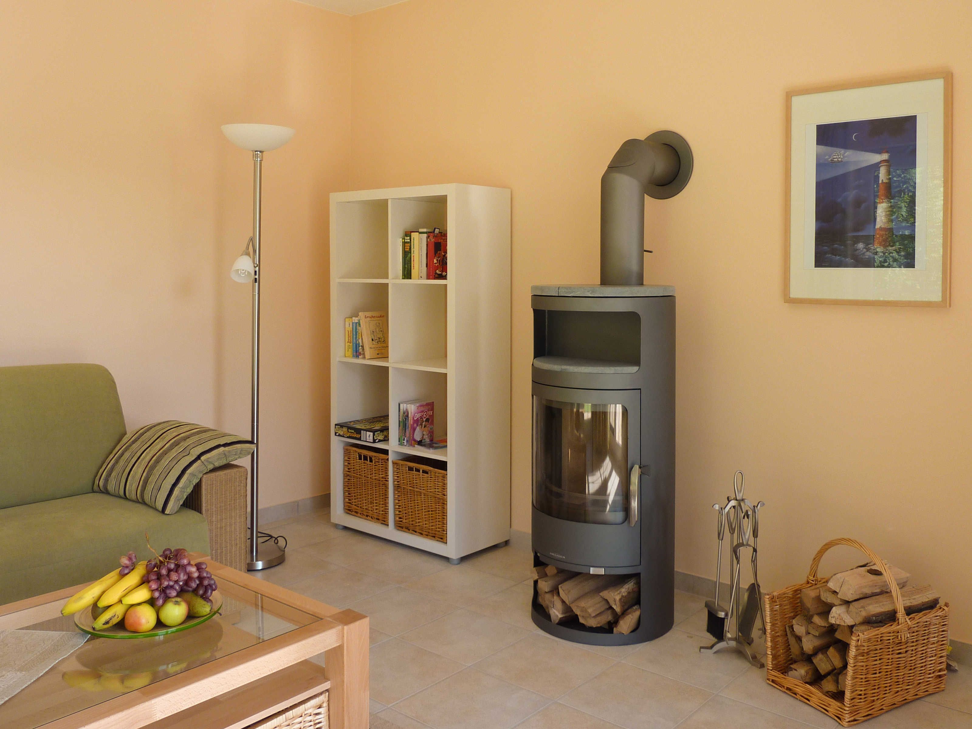 LCD TV, fireplace