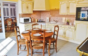 Fridge, stovetop, dishwasher, coffee/tea maker