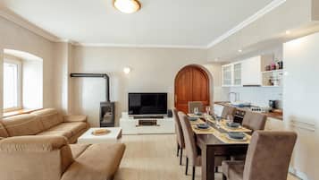 TV, fireplace, DVD player