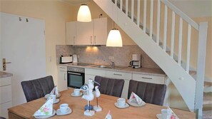 Fridge, oven, dishwasher, highchair