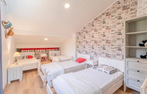 5 habitaciones, cuna de viaje, wifi gratis y ropa de cama
