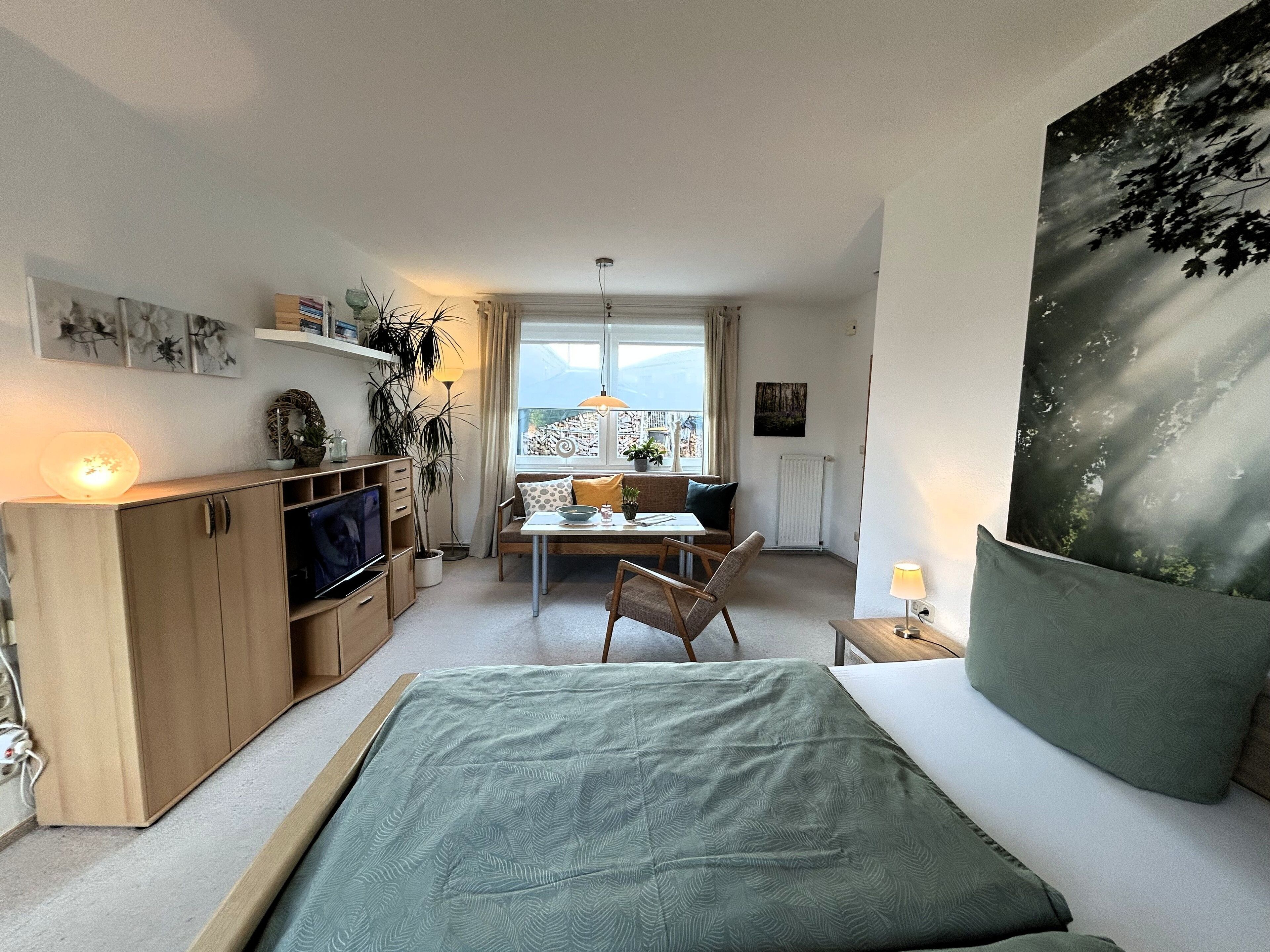 1 غرفة نوم وواي فاي وملاءات أسرّة