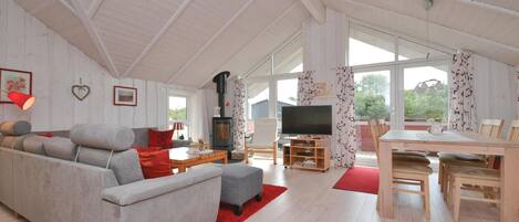 تلفزيون، مدفأة، مشغل دي في دي