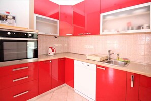 Fridge, oven, stovetop, dishwasher