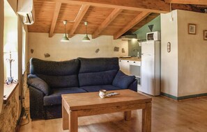 Una televisión, una chimenea