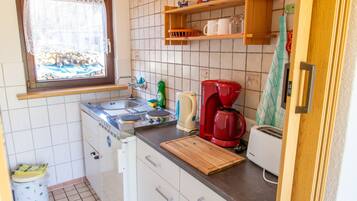 Fridge, dining tables