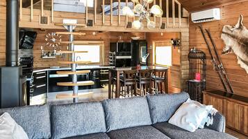 Fernseher, Kamin, DVD-Player