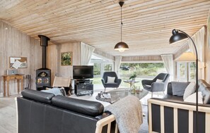 TV, fireplace, DVD player - Awesome home in Brovst with sauna (Brovst)
