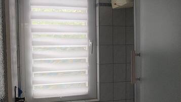 Shower, soap, toilet paper