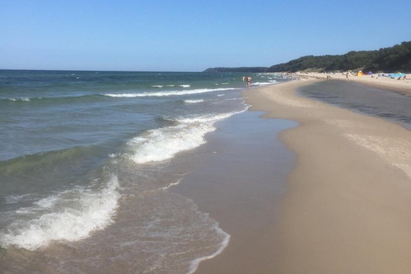 On the beach, white sand