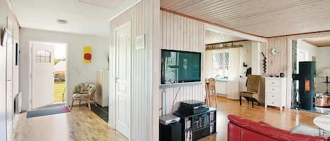Fernseher, Kamin, DVD-Player
