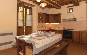 Fridge, stovetop, dishwasher, coffee/tea maker