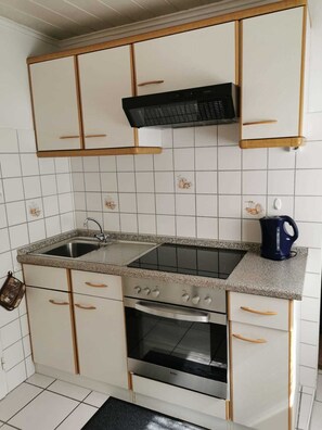 Fridge, microwave, oven