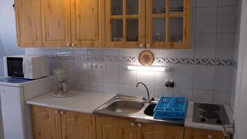 Kühlschrank, Mikrowelle, Herdplatte, Toaster