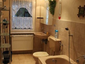 Hair dryer, towels