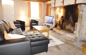 Télévision, cheminée, lecteur de DVD