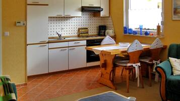 Fridge, microwave, oven, toaster