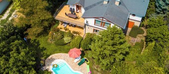 Holiday home with pool and view to Lake Balaton for families