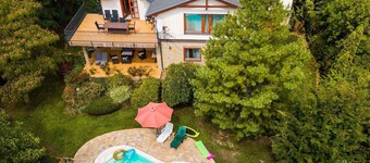 Holiday home with pool and view to Lake Balaton for families