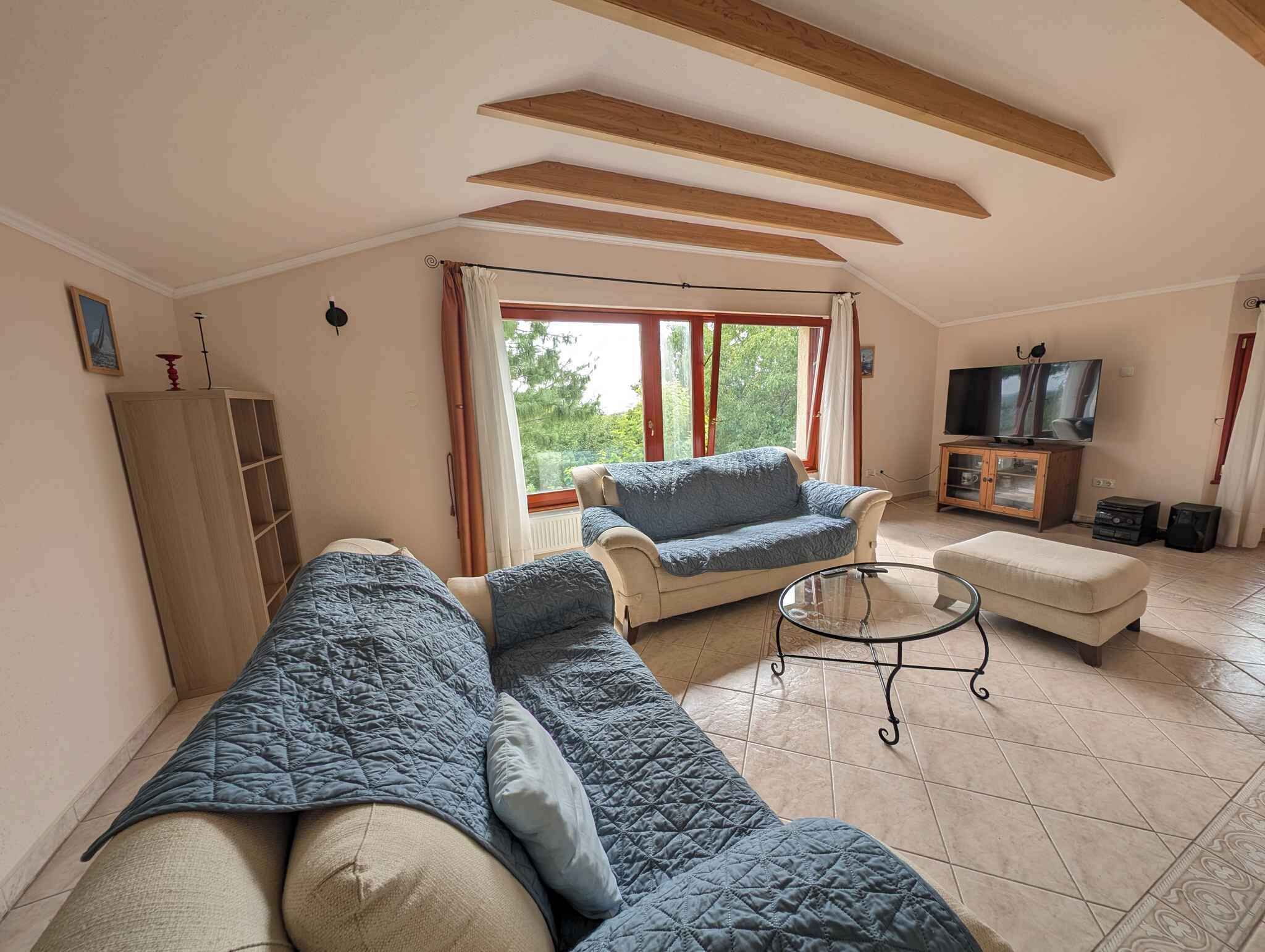 Televisión y chimenea 