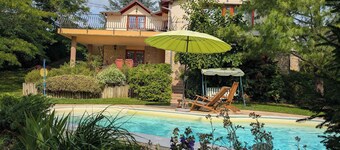 Holiday home with pool and view to Lake Balaton for families